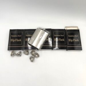 Stainless Steel Flask Lot of 5 (8oz)‎ With Funnel Drinks Engrave Gift